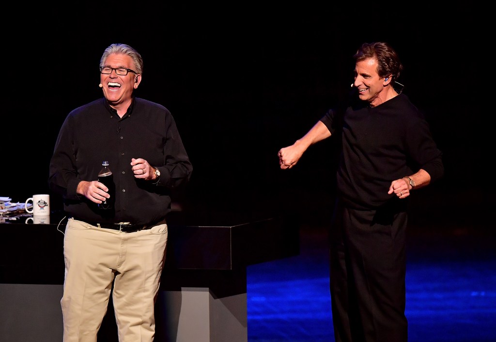 Mike Francesa and Chris Russo host the "Mike And The Mad Dog" Reunion at Radio City Music Hall on March 30, 2016 in New York City.