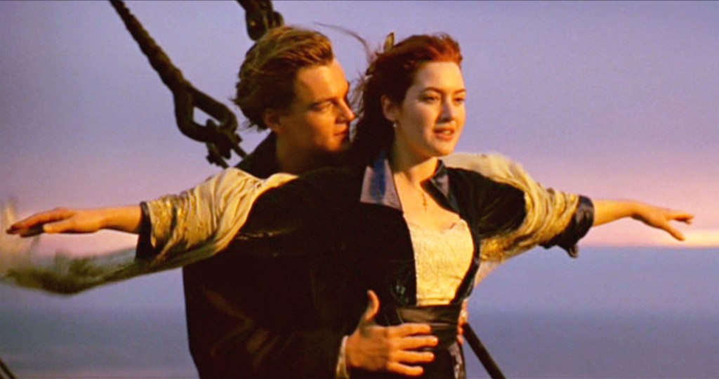 Leonardo Di Caprio, Kate Winslet, in the 1997 movie "Titanic."
