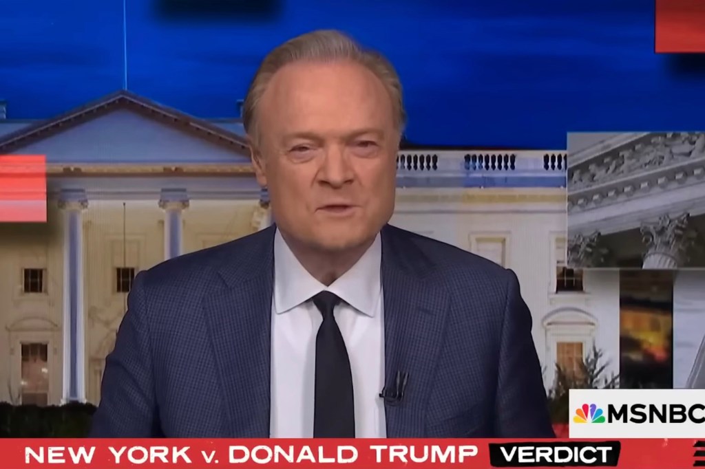 Lawrence O'Donnell from MSNBC discussing the Trump guilty verdict while wearing a suit