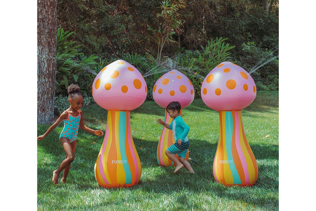 A group of children playing in a yard