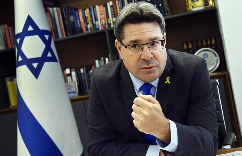 New Israeli Consul General Ofir Akunis in a suit and tie during an interview in his midtown Manhattan office.