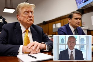 Former President Donald Trump sits in the courtroom for his trial at the Manhattan criminal court, Tuesday, May 21, 2024, in New York.