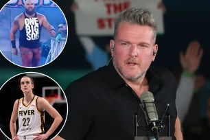 Pat McAfee appeared to reference his Caitlin Clark comment from earlier in the day when on the WWE "Monday Night Raw" broadcast.