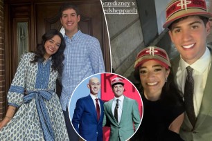 Reed Sheppard and girlfriend twin in Rockets hats after he goes No. 3 at 2024 NBA Draft