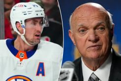 Brock Nelson and Lou Lamoriello