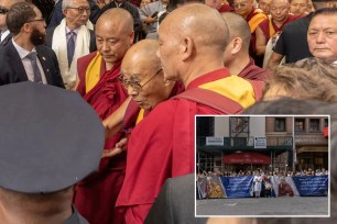 Tibetan spiritual leader, the Dalai Lama, arrives at his hotel in New York City, U.S., June 23, 2024.