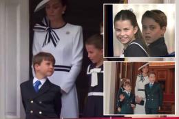 Cheeky Prince Louis pulls faces, shows off his dance moves as he joins Prince George and Princess Charlotte on balcony