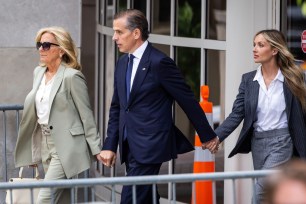 Hunter Biden leaving court with first lady Jill Biden and his wife Melissa Cohen Biden after being convicted in his federal gun trial on June 11, 2024.