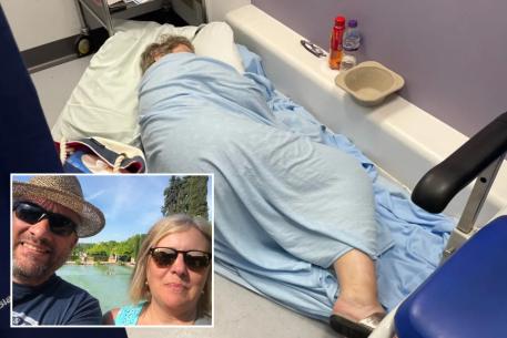 Horrific photo shows terminally ill woman forced to sleep on the floor after hospital ran out of beds