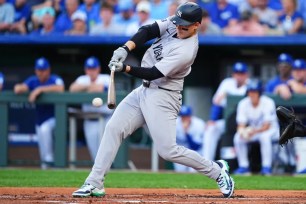Anthony Rizzo went 0-for-5 in his return to the lineup, but he hit the ball hard in three of those at-bats in the Yankees' 10-1 win over the Royals.