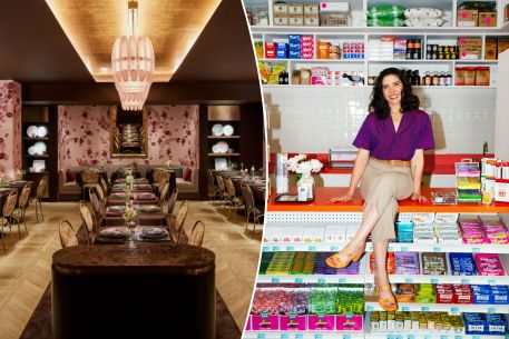 Arianna Ortiz sitting on a counter in Bergdorf Goodman's new Italian café, featured in the Alexa calendar