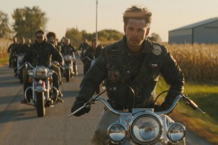 Austin Butler in a scene from his new movie "The Bikeriders."