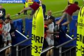 Cristiano Ronaldo narrowly misses being hit by fan in bizarre scene