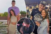 Donovan Clingan embraces girlfriend at 2024 NBA Draft