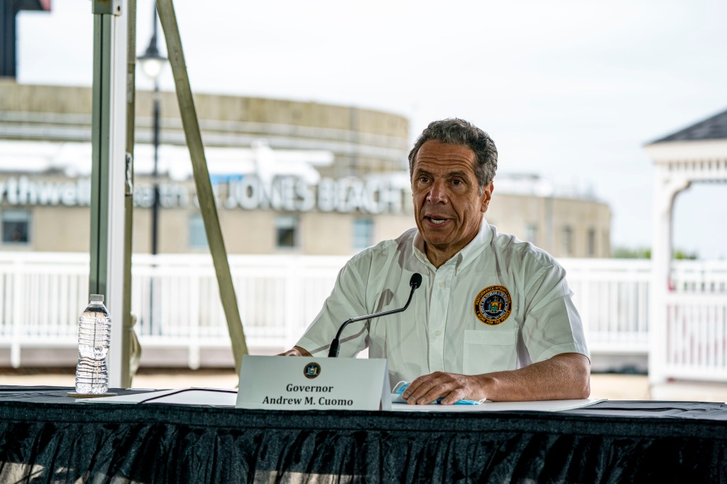 NYS Governor Andrew Cuomo held his daily briefing at Jones Beach State Park Theater on May 24th, 2020. 