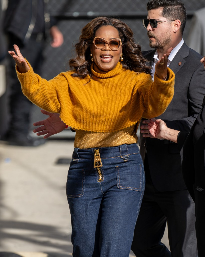 Oprah Winfrey outside "Jimmy Kimmel Live!" on March 14, 2024.