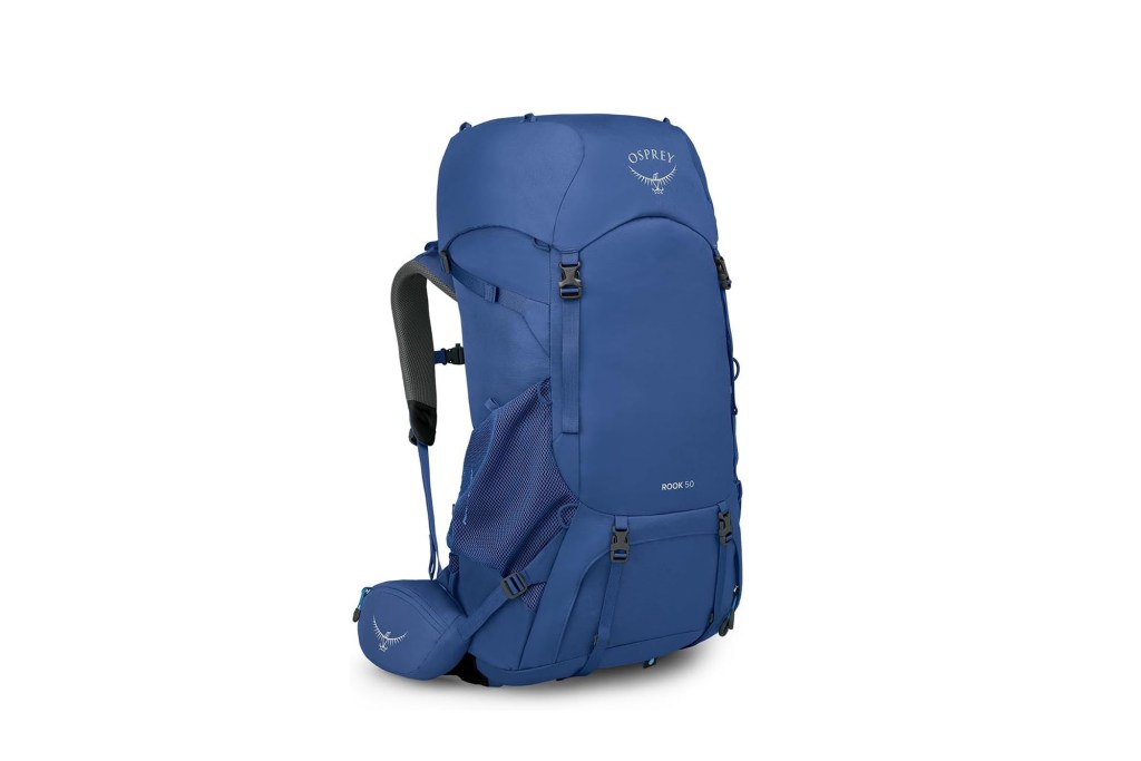 Blue Osprey backpack on a white background
