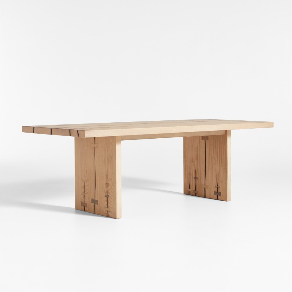 Papillon 88-inch oak wood dining table by Laura Kim, courtesy of Crate and Barrel