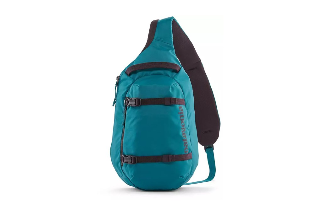 Blue and black backpack