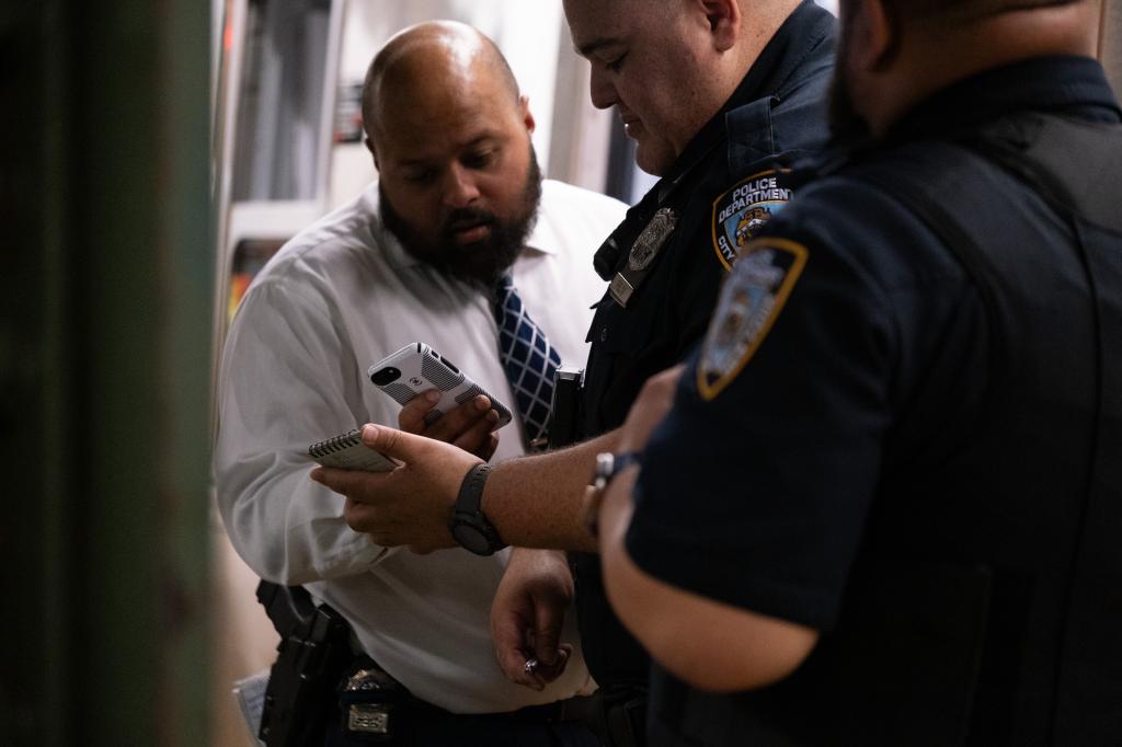 Police near the subway tracks