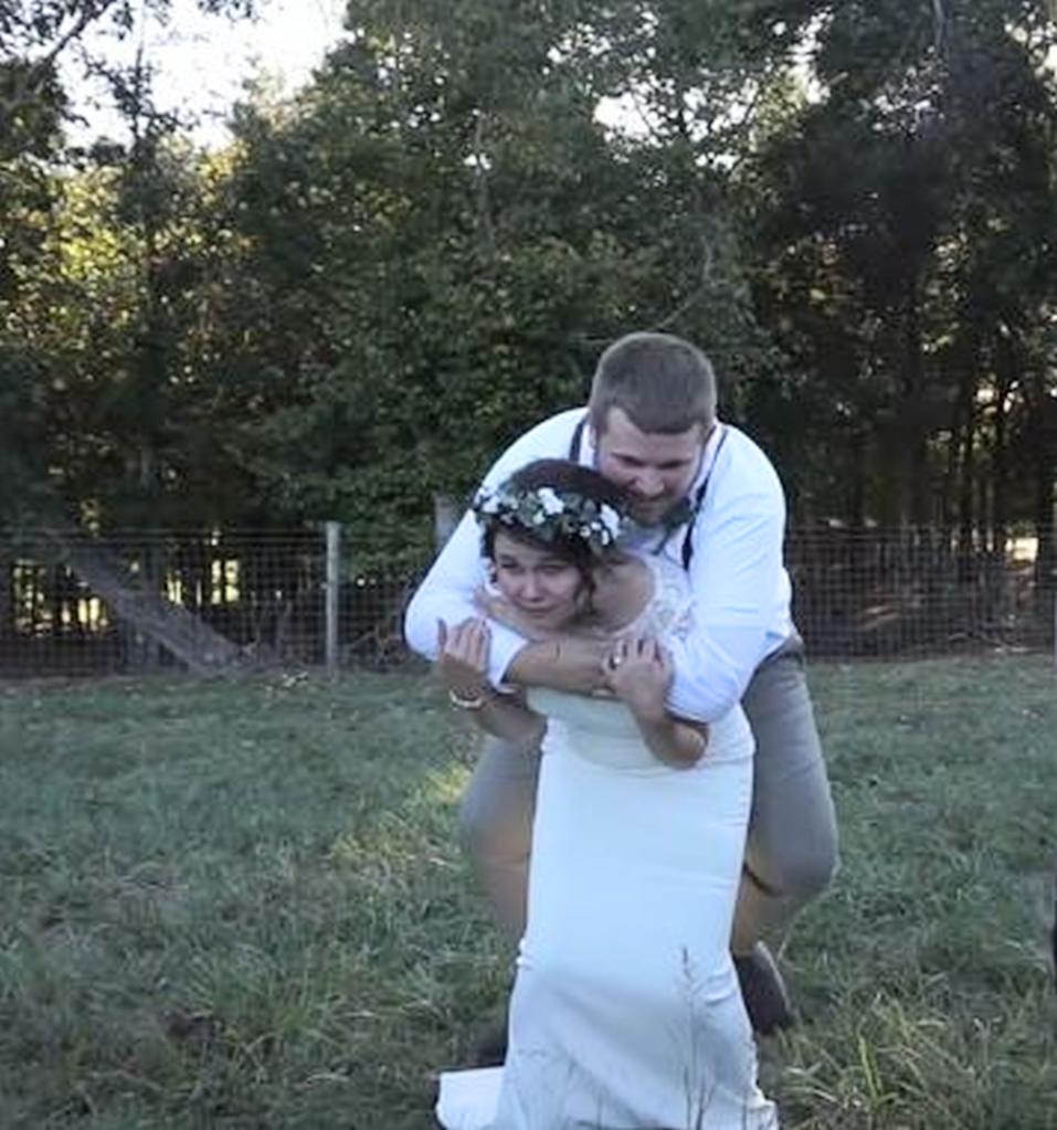 Mary Greenwell, 27, from Boston, Kentucky, after breaking her ankle on her October 2019 wedding day.