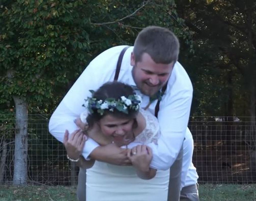 Mary Greenwell, 27, from Boston, Kentucky, after breaking her ankle on her October 2019 wedding day.