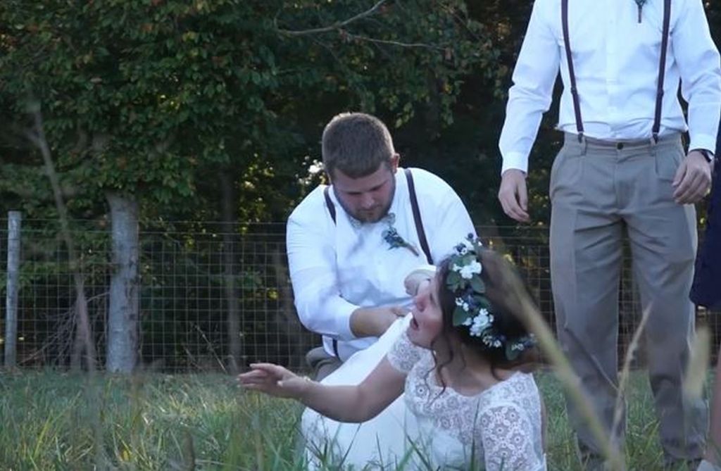 Mary Greenwell, 27, from Boston, Kentucky after breaking her ankle on her October 2019 wedding day. 