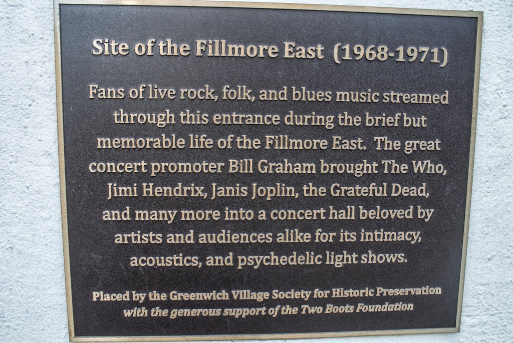 The plaque commemorating the historic venue.