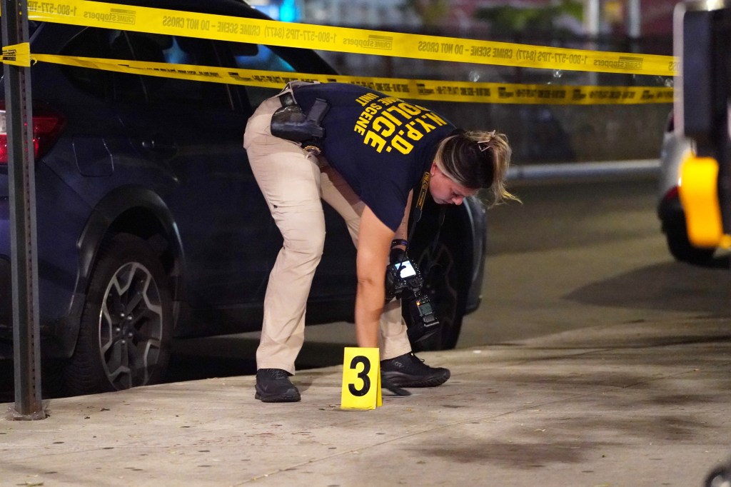 NYPD cop at crime scene