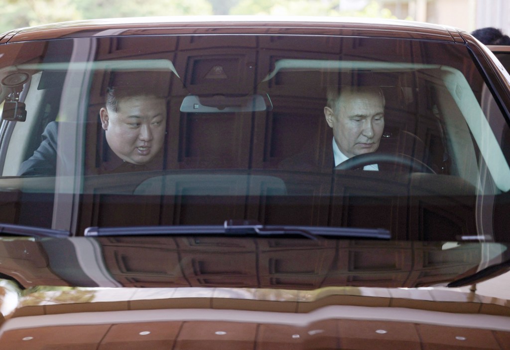 Russian President Vladimir Putin and North Korea's leader Kim Jong Un 