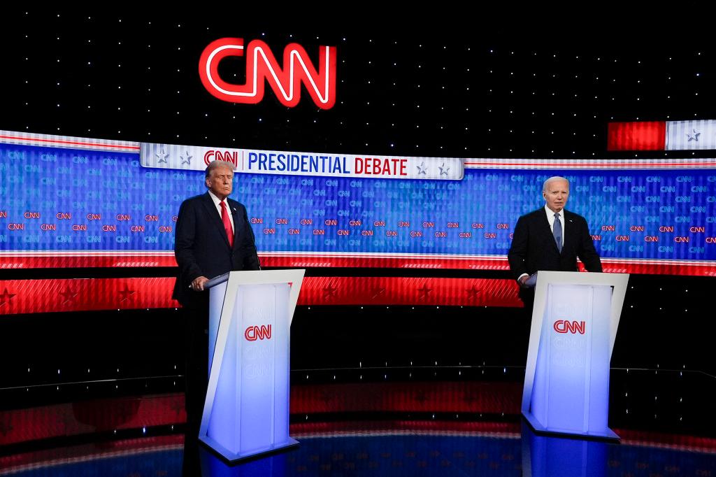 The debate between Trump and Biden was held at CNN's studios in Atlanta on Thursday.
