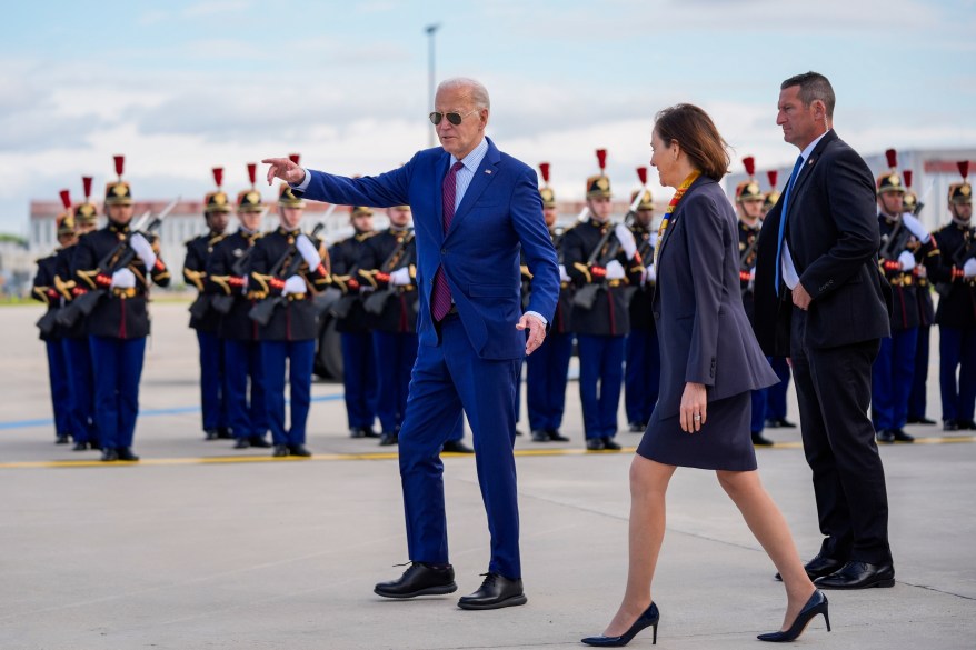 Joe Biden arrives at Orly airport, south of Paris, Wednesday, June 5, 2024. Biden is in France to mark the 80th anniversary of D-Day.