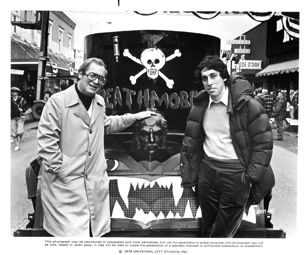 Producers Matty Simmons and Ivan Reitman on the set of "Animal House." 