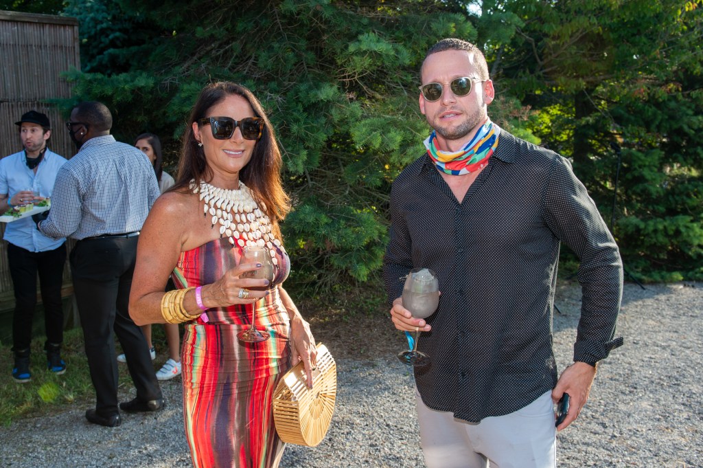 Publisher Lynn Scotti and Tal Alexander attend Hamptons Magazine x The Chainsmokers VIP Dinner at The Barn at Nova's Ark on July 25, 2020 in Watermill, New York. 