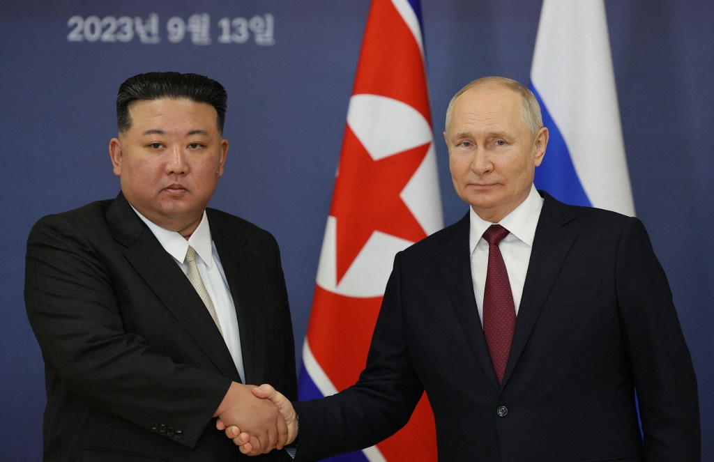 Russian President Vladimir Putin and North Korea leader Kim Jong Un