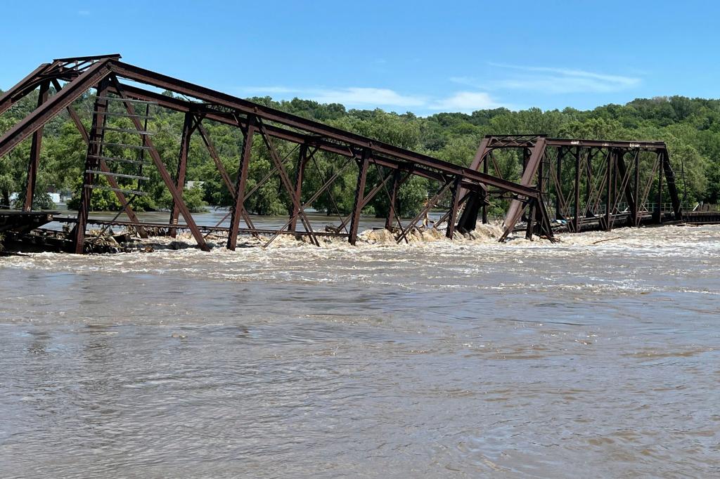 Iowa also experienced extreme flooding and river surges that took out the main rail bridge connecting it to South Dakota. 