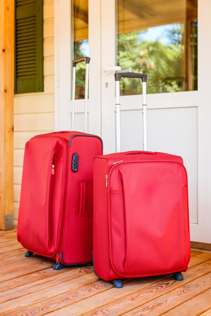 Red suitcases.
