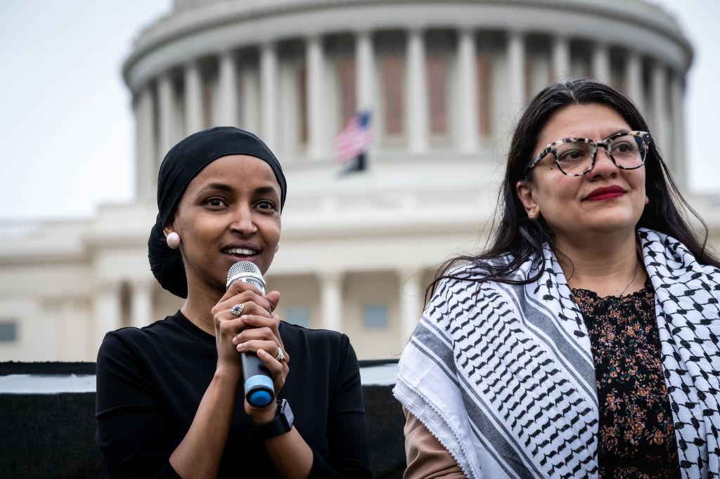 Minnesota Rep. Ilhan Omar and Michigan Democratic Rep. Rashida Tlaib, who both expressed anti-Israel views and are backed by JVP Action