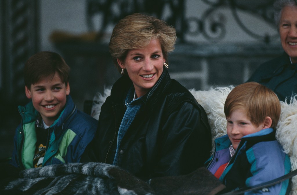 Princess Diana with her sons in March 1993