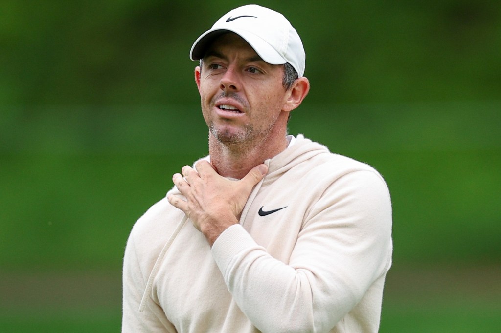 Rory McIlroy was seen without his wedding band at the PGA Championship in May 2024.