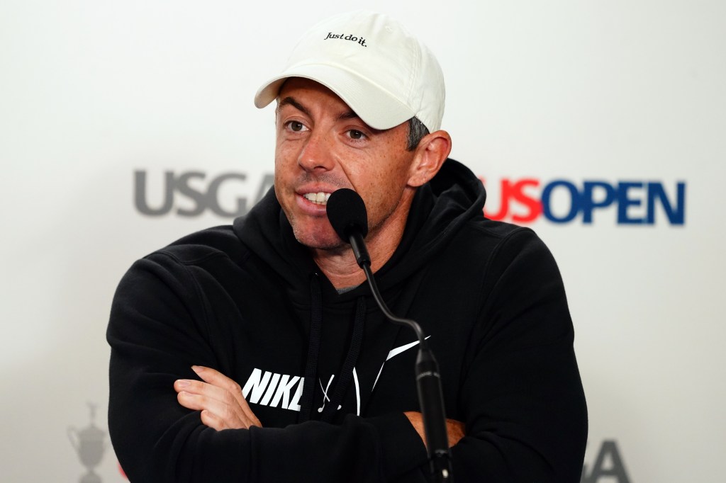 Rory McIlroy speaks during a U.S. Open press conference on June 11, 2024.