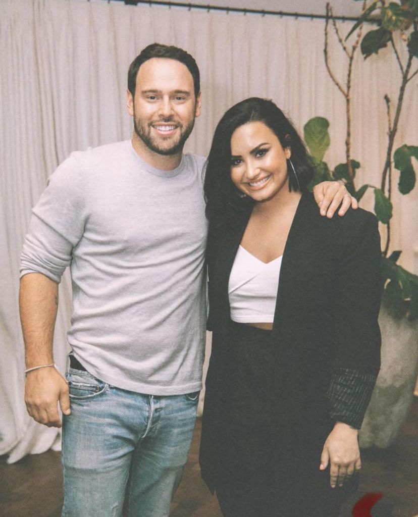 Scooter Braun and Demi Lovato