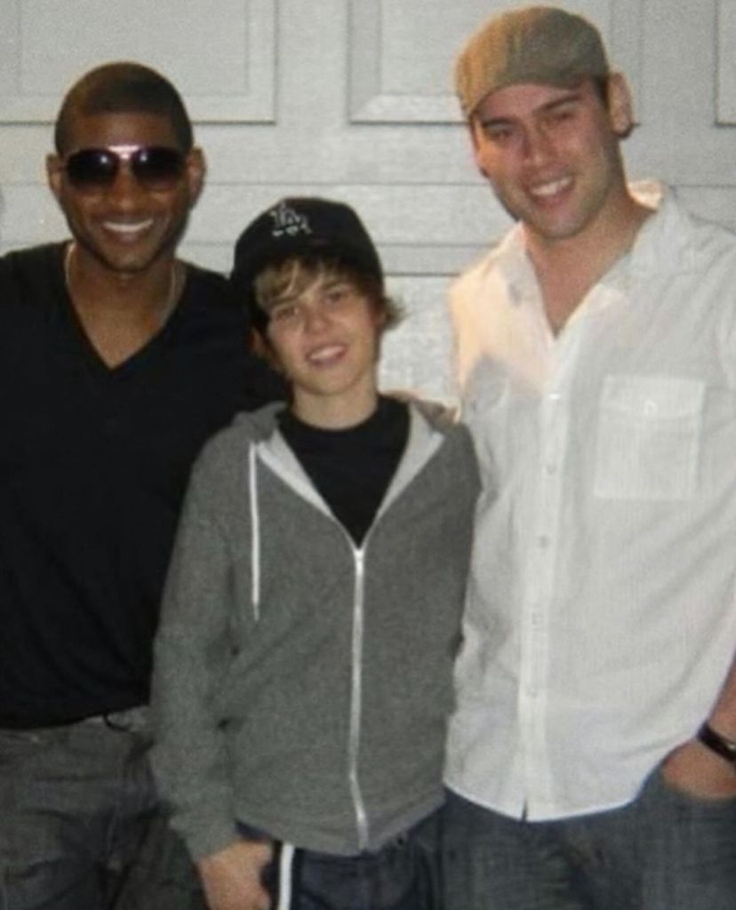 Usher, Justin Bieber, and Scooter Braun