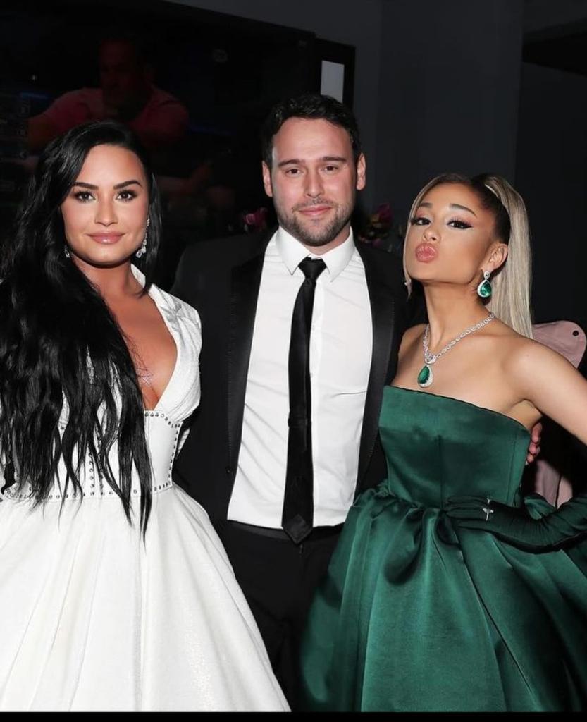 Demi Lovato, Scooter Braun, and Ariana Grande