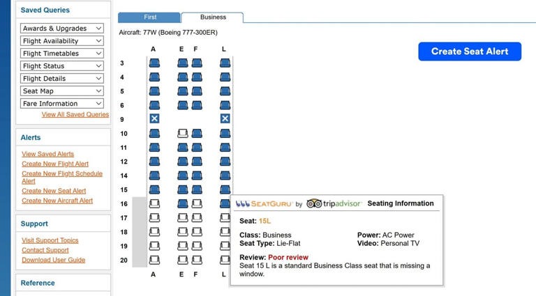 Seat layout.