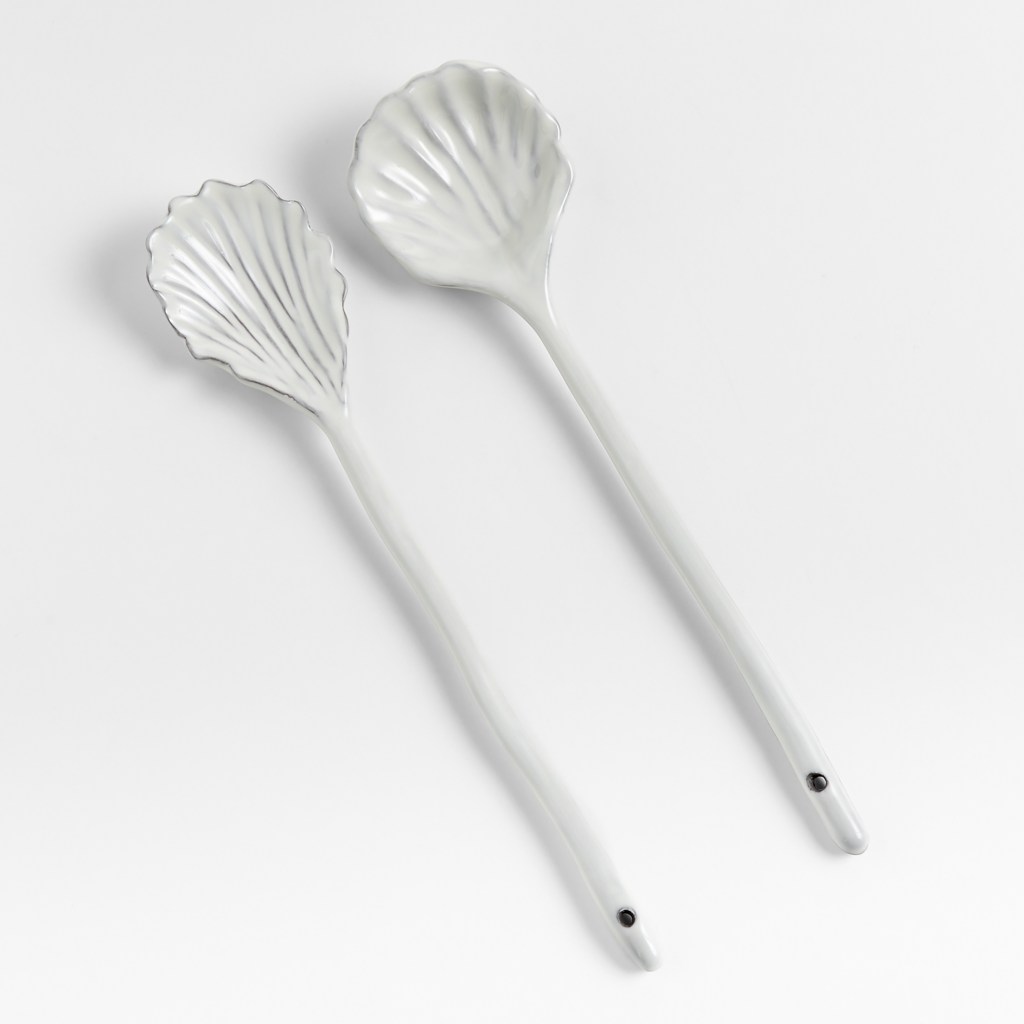 Two-piece white ceramic serving set by Laura Kim, courtesy of Crate and Barrel