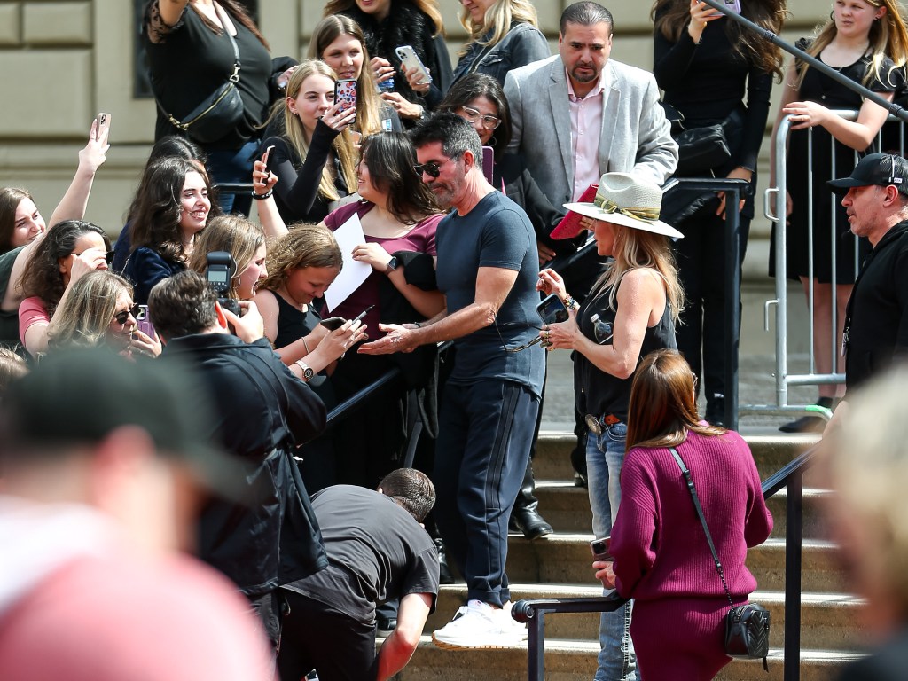 Simon Cowell standing outside the America's Got Talent Show venue in Los Angeles on March 26, 2024