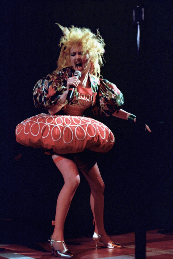 Cyndi Lauper performing in New York City in December 1986