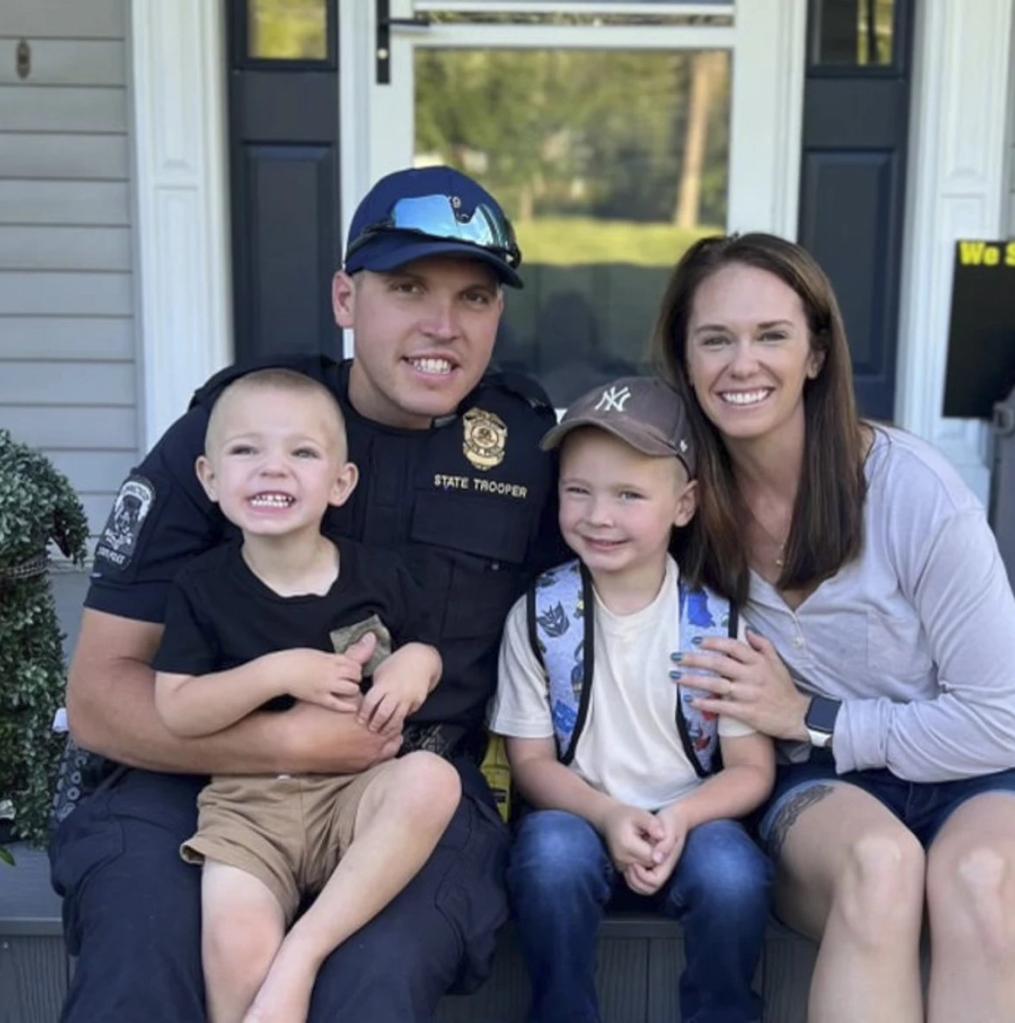 Aaron Pelletier, the slain officer, and his family. 