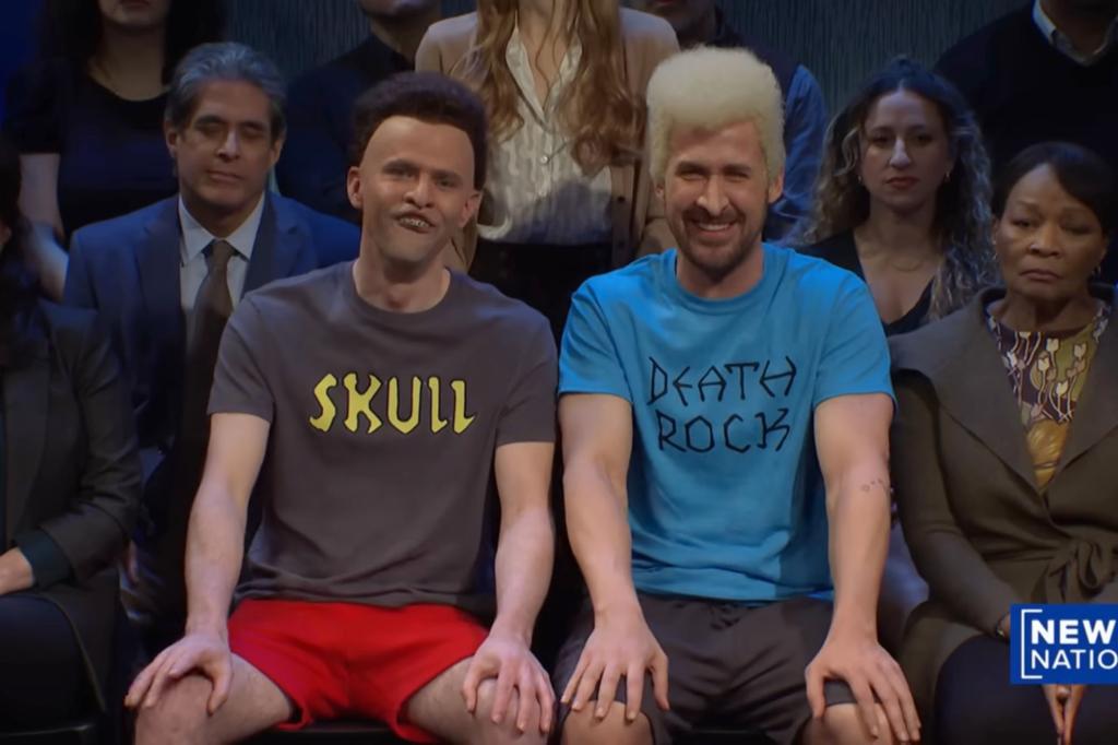 Ryan Gosling and Mikey Day as Beavis and Butt-Head